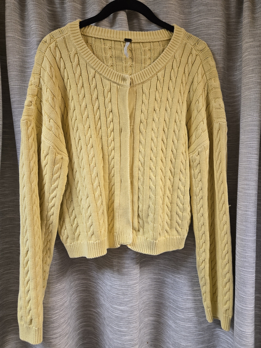 Young Fabulous & Broke Yellow Cable Knit Women's Sweater Cardigan